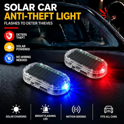 🚨Solar Powered Fake Car Alarm Light,  Plastic Material Auto Light Sensor LED Simulated Security Warning Flashing Light, No Wiring DIY Car Anti-Theft Dummy Alarm Lamp