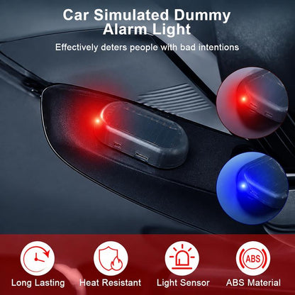 🚨Solar Powered Fake Car Alarm Light,  Plastic Material Auto Light Sensor LED Simulated Security Warning Flashing Light, No Wiring DIY Car Anti-Theft Dummy Alarm Lamp