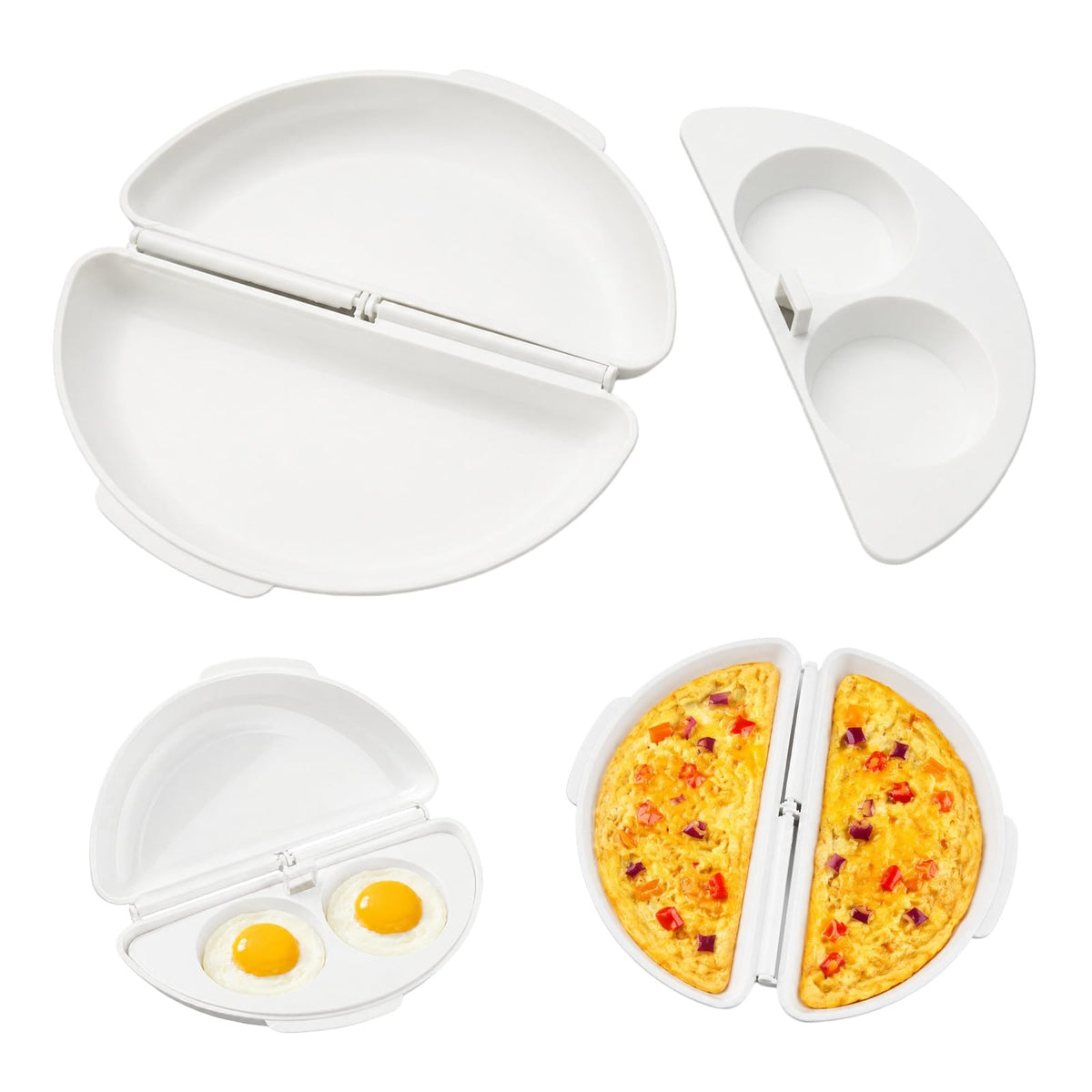 🥪Microwave Egg Cooker, 2-Cavity Microwave Egg Poacher & Omelet Maker