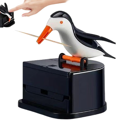 Bird Toothpick Dispenser, Automatic Toothpick Holder with Cute Seagull Design, Hygienic Toothpick Container for Kitchen Table, Dining Room, Restaurant and Home Use