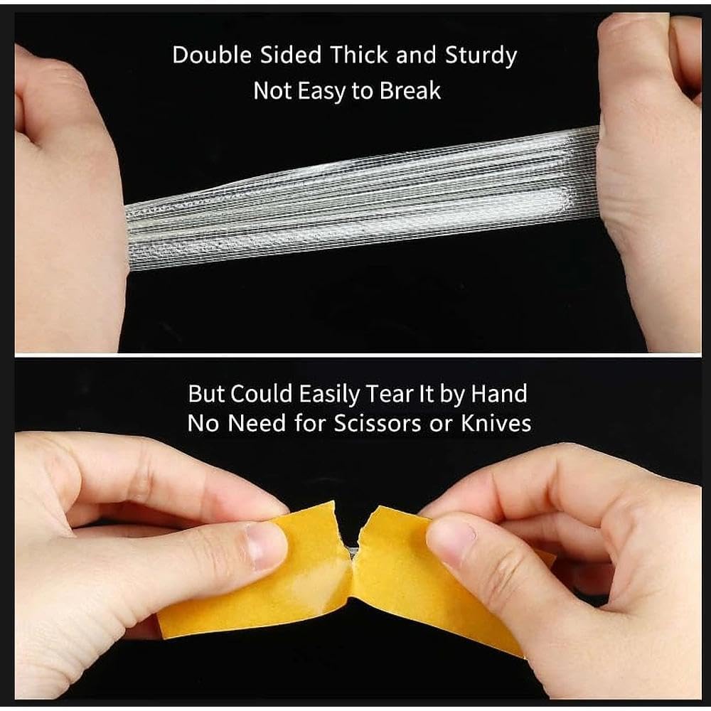 ⚡Heavy-Duty Double-Sided Duct Tape, Strong Adhesive, Waterproof, Removable, No Residue, Ideal for Carpet, Wallpaper, Home Use