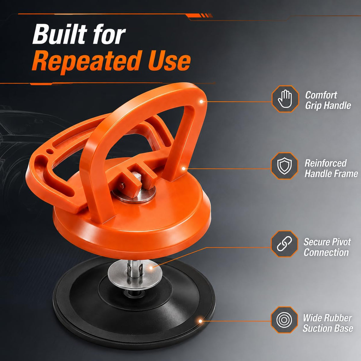 High Suction Dent Puller Suction Cup 3-Piece Set — Heavy Duty Panel Lifter for Car Dent Repair, Tile, Ceiling, Phone Screen Removal & Furniture Installation