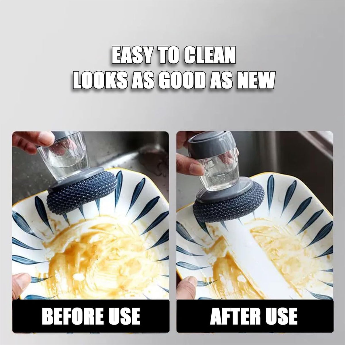 ✨Automatic Liquid Filling Comfort Handle Soap Dispense Palm Brush for Kitchen Sink Pot Bowl Cleaning
