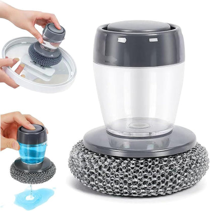 ✨Automatic Liquid Filling Comfort Handle Soap Dispense Palm Brush for Kitchen Sink Pot Bowl Cleaning