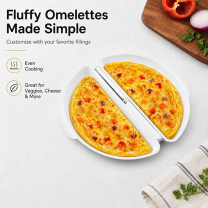 🥪Microwave Egg Cooker, 2-Cavity Microwave Egg Poacher & Omelet Maker