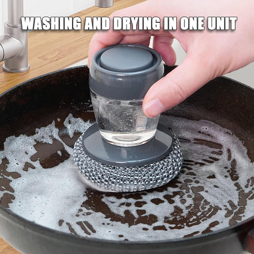 ✨Automatic Liquid Filling Comfort Handle Soap Dispense Palm Brush for Kitchen Sink Pot Bowl Cleaning