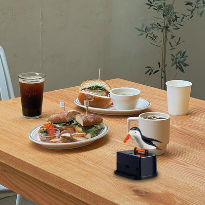 Bird Toothpick Dispenser, Automatic Toothpick Holder with Cute Seagull Design, Hygienic Toothpick Container for Kitchen Table, Dining Room, Restaurant and Home Use