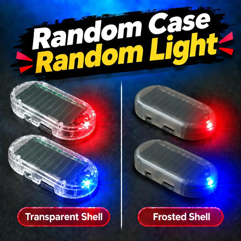 🚨Solar Powered Fake Car Alarm Light,  Plastic Material Auto Light Sensor LED Simulated Security Warning Flashing Light, No Wiring DIY Car Anti-Theft Dummy Alarm Lamp