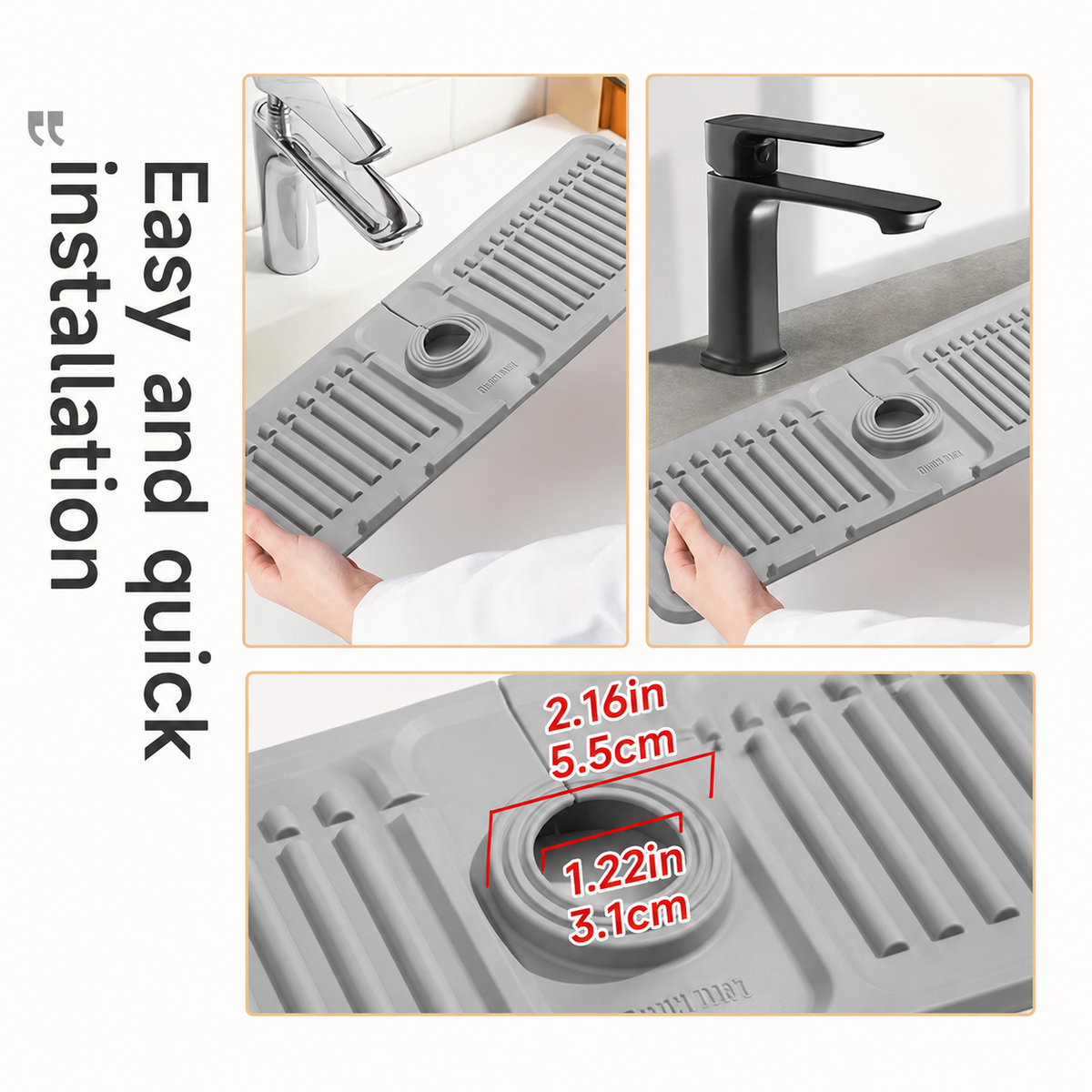 Large Extended Size Kitchen Drain Board with 5 Degree Slope for Self-Draining - Non-Slip Silicone Material