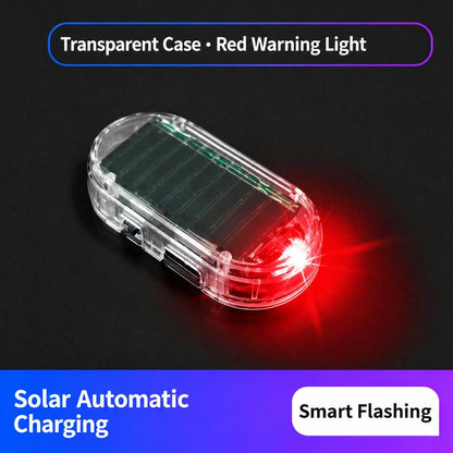🚨Solar Powered Fake Car Alarm Light,  Plastic Material Auto Light Sensor LED Simulated Security Warning Flashing Light, No Wiring DIY Car Anti-Theft Dummy Alarm Lamp